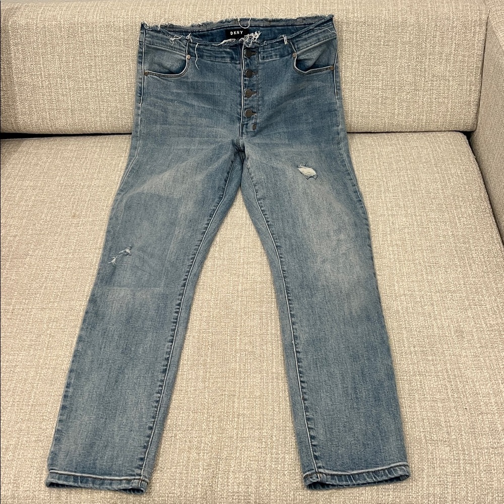 DKNY Light Blue High Waist Straight Stretchy Denim Jeans sz30